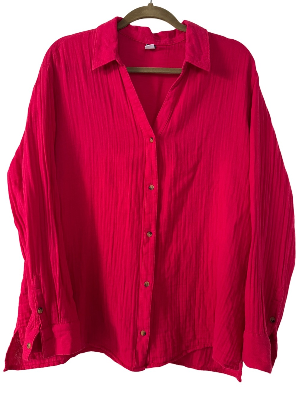 Old Navy Large Dark Pink Cotton Button Down Shirt